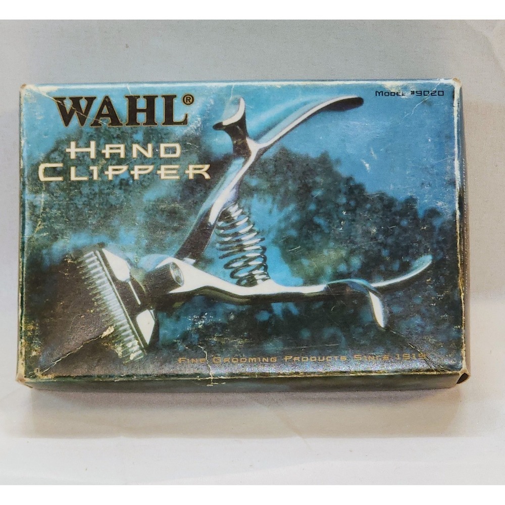 🔥 VINTAGE Wahl Hand Clippers Metal Standard Size MODEL 9020 Original Box 1M 🔥